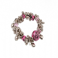 Pink chunky elastic charm bracelets